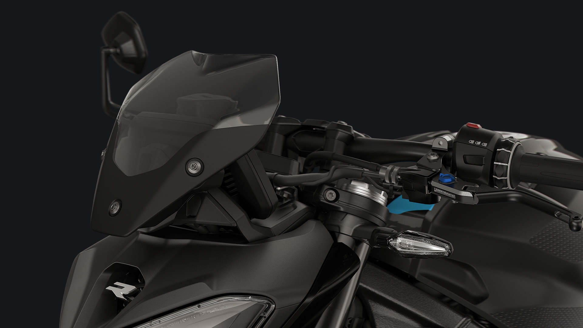 The optional tinted Sport windscreen